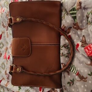 Patricia Nash brown bag, no stains, a few scuff marks shown in pics.